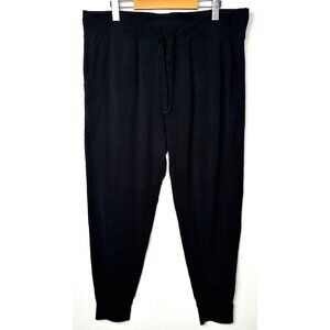J Crew Women Sweatpants Drawstring Joggers Waist Pull On Stretch Black Size XL